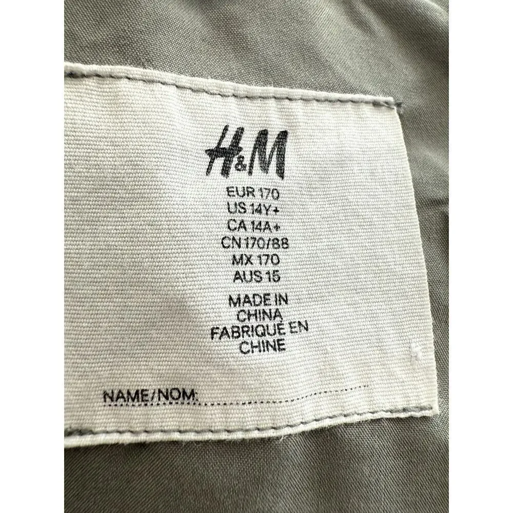 H&M loose army green jacket size 14Y